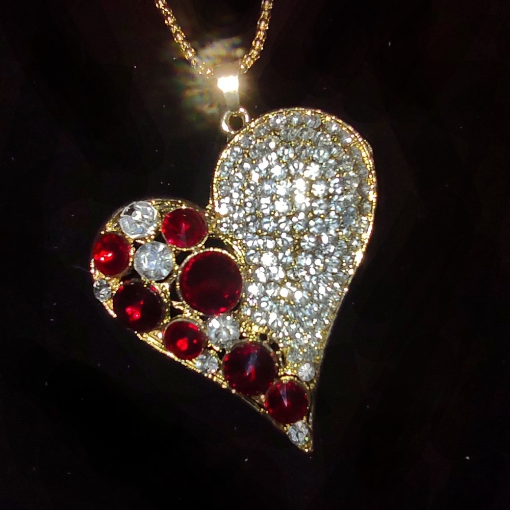 ON HOLD Betsey Johnson big 1/2 red stone necklace